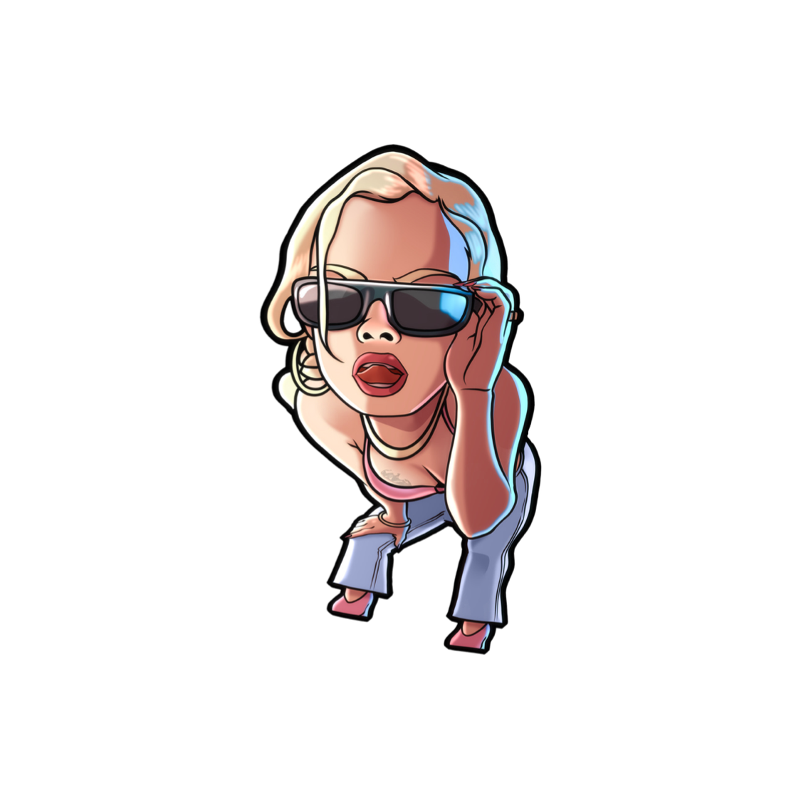 GTA COVER GIRL CHIBI PIN