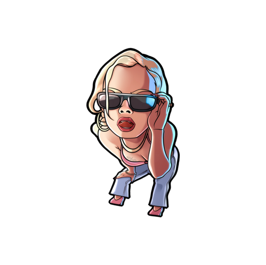 GTA COVER GIRL CHIBI PIN